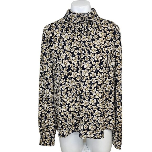 Rebecca Taylor La Vie Womens Giselle Mock Neck Floral  Blouse Size Medium - Picture 1 of 9